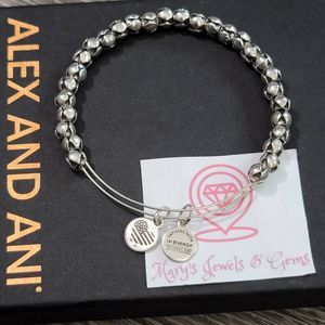 Alex and Ani silver metal beaded bracelet